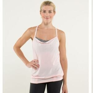 Lululemon CYB Athletic Pretty In Pink Tank Top with Built In Bra Size 10